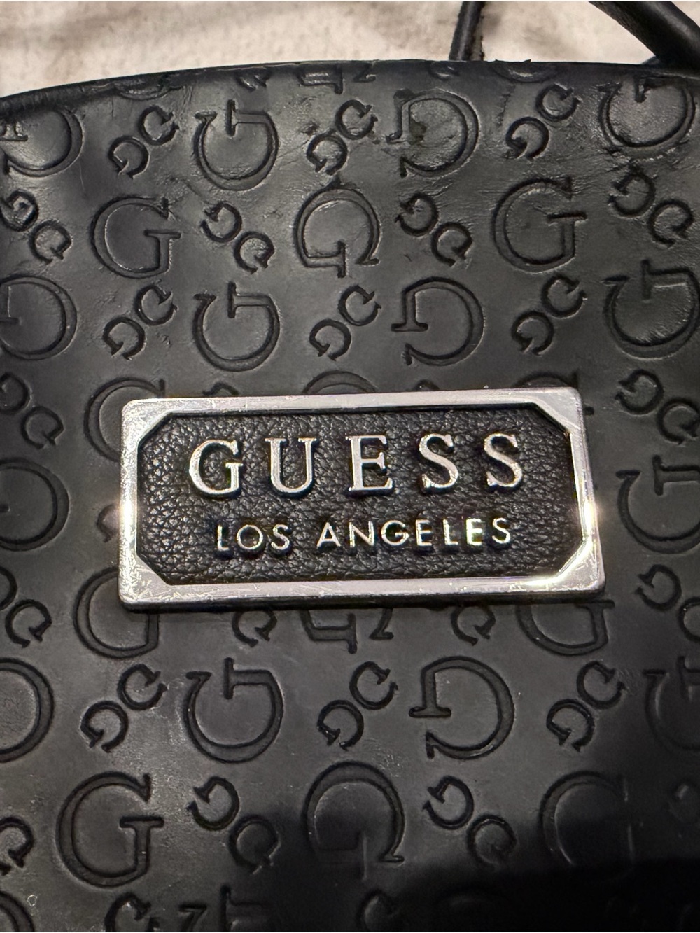 GUESS Black Embossed Mini Backpack - Picture 7 of 7